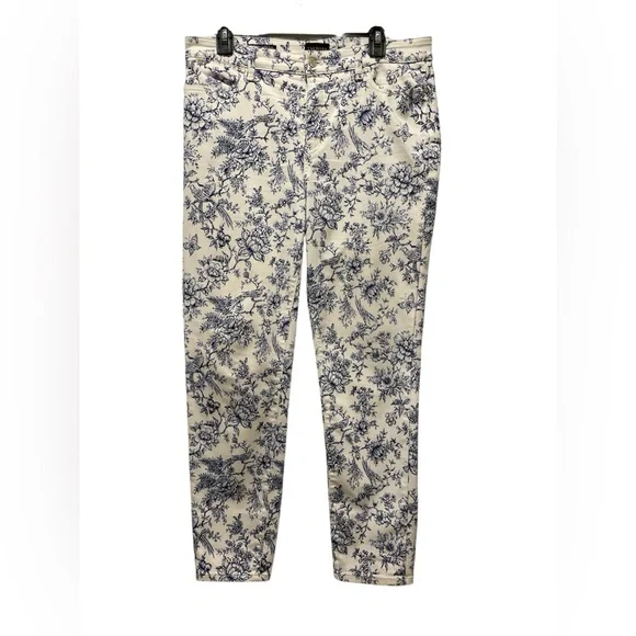 Talbots Blue and White Floral Ankle Jeans - Picture 1 of 5